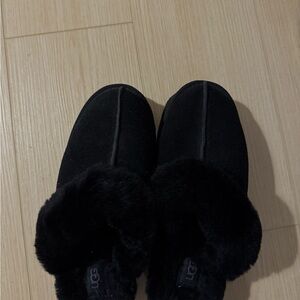UGG Women's Plush Black Slippers